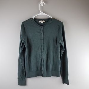 Loft Green Medium Button Down Cardigan Sweater